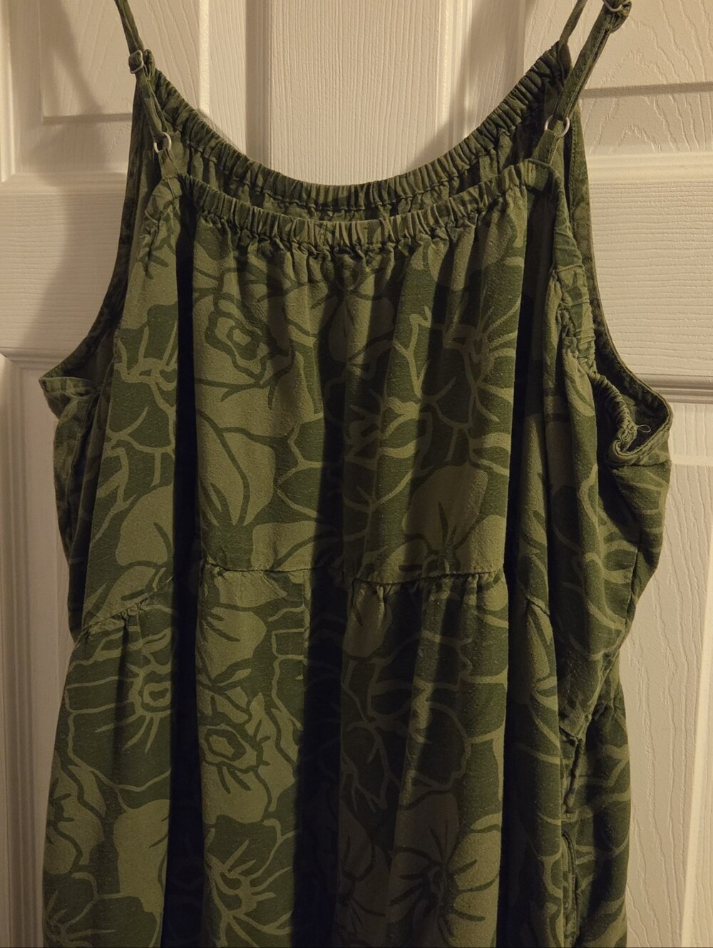 Olive Green Adjustable-Strap Elastic-Waist Dredd